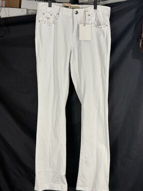 Earl Jeans Embellished 5 Pockets Mid Rise White /Gray Jeans Womens Sz 10